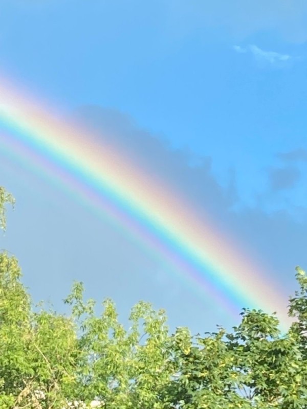 Create meme: bright rainbow, rainbow in the sky, rainbow 
