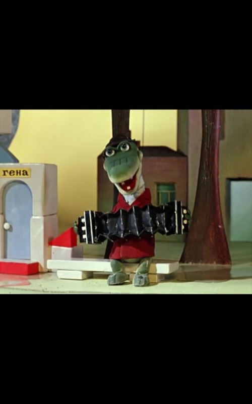 Create meme: crocodile Gena , crocodile gene plays the accordion cartoon, cartoon Cheburashka