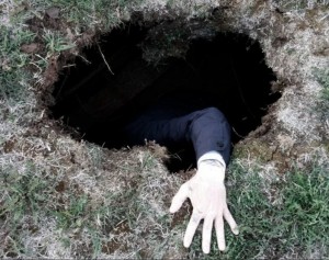 Create meme: a hole in the ground, pit