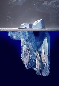 Create meme: the tip of the iceberg, the iceberg and the Titanic, water iceberg