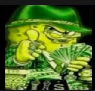 Create meme: ars popov, Spongebob is a gangster with money, money 