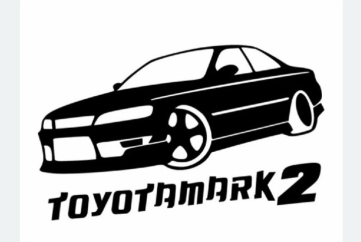 Create meme: toyota sticker, car stickers, stickers on mark 2