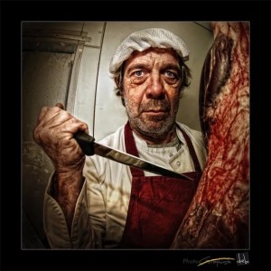 Create meme: butcher, horror stories at night, male