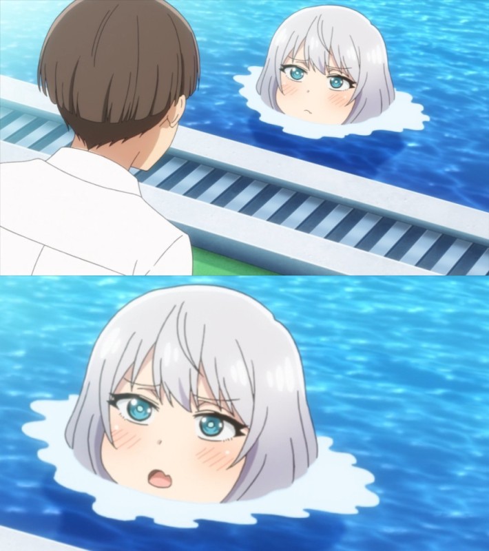 Create meme: senpai in the pool meme, senpai of the pool anime, senpai of the pool