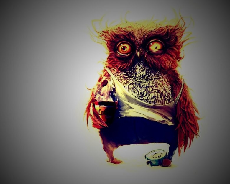 Create meme: crazy owl, sleepy owl, angry owl