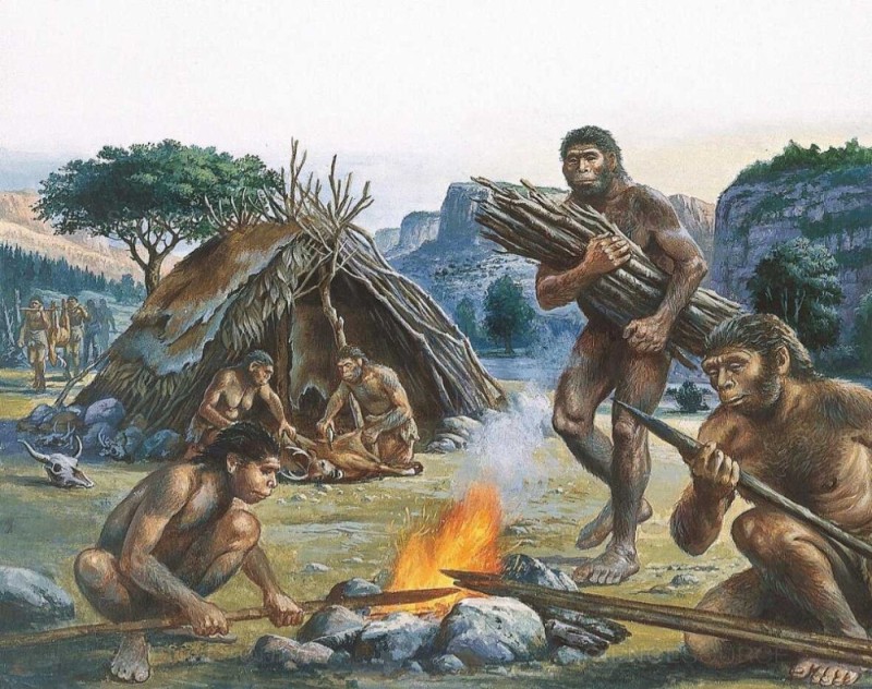 Создать мем: древний человек, первобытные, древние люди неандертальцы