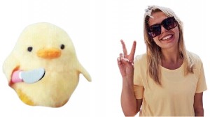 Create meme: plush duck with a knife, duck with a knife, duck with a knife meme