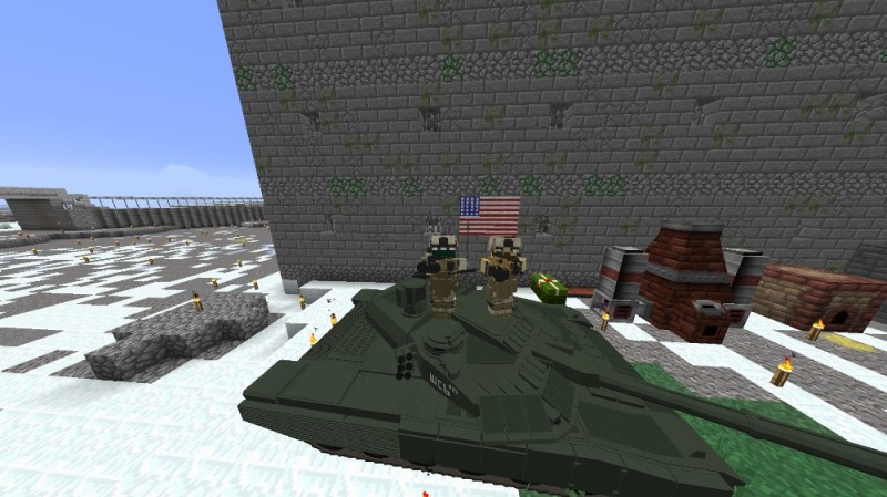 Create meme: minecraft tanks, t 80 in minecraft, tank in minecraft without mods