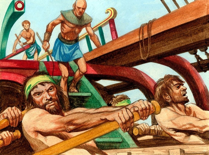 Create meme: rowers ancient rome, rowers in ancient greece, paintings