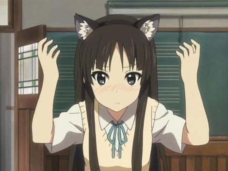 Create meme: Mio Akiyama Neko, anime girl, mio akiyama with cat ears