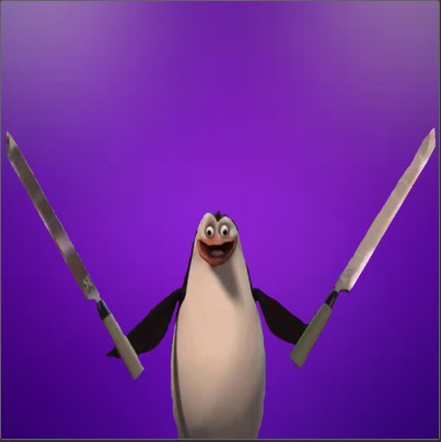 Создать мем: мадагаскар пингвин с ножами, пингвин из мадагаскара с ножами, рико пингвин