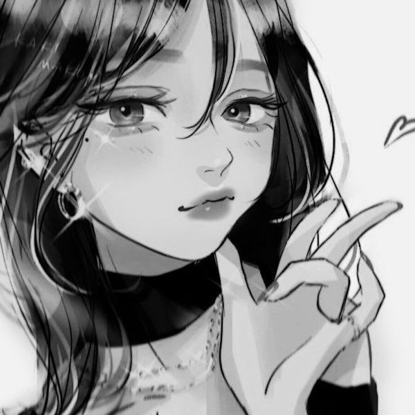 Create meme: anime girl, drawing of a girl in black and white, anime girls black and white