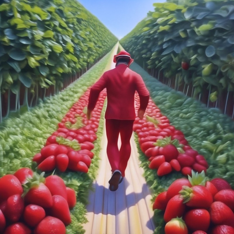 Create meme: surrealism , artist Robin Molin, fruit strawberry