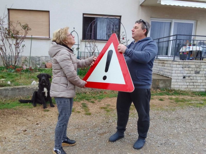 Create meme: warning signs on the road, unusual road signs, komdorstroy Volgograd