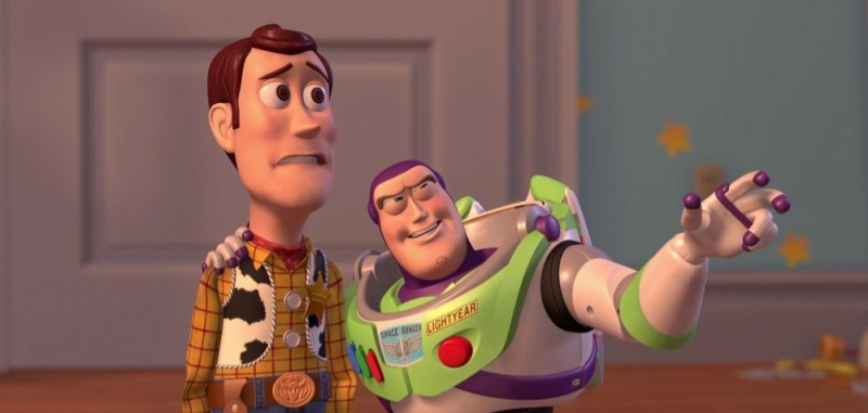 Create meme: Woody and Buzz, buzz Lightyear, buzz Lightyear and woody meme