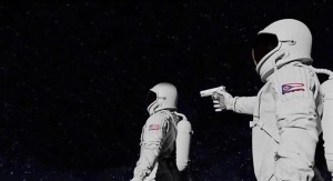 Create meme: in space, two astronaut, astronaut in space