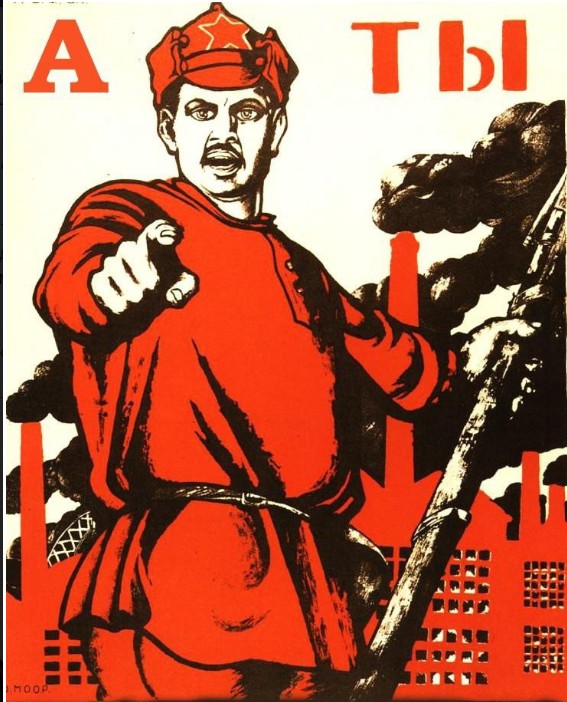 Create meme: posters Moore, you volunteered poster template, Soviet posters 