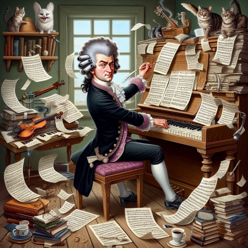 Create meme: Mozart is a composer, the mozart effect, Wolfgang Amadeus Mozart 