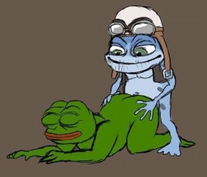 Создать мем: лягушонок пепе пьет, pepe frog rule 34, лягушонок crazy frog
