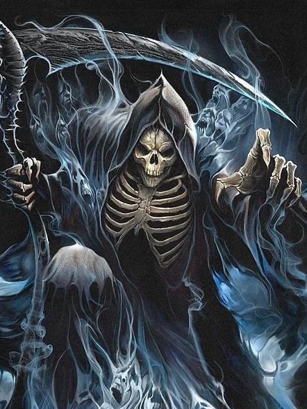 Создать мем: скелет с косой, grim reaper, смерть с косой