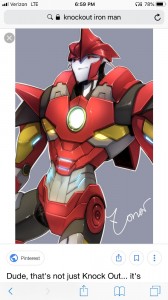 Create meme: iron man mark Heartbreaker, transformers knockout and ratchet, transformers prime