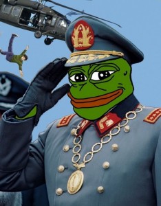 Create meme: Pinochet video, frog salutes, Augusto Pinochet