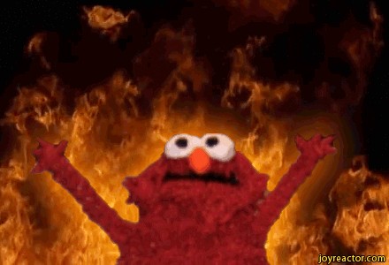 Create meme: elmo on fire meme, sesame street Elmo in the fire, elmo 