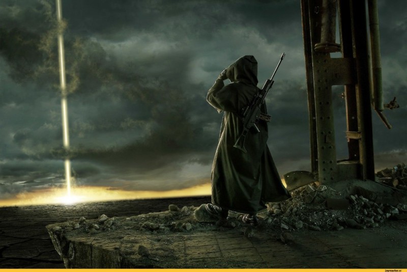 Create meme: black stalker art, the man in the hooded cloak, I will remember