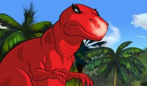 Создать мем: злой динозавр, мультсериалы, динозаврик рекс мультфильм