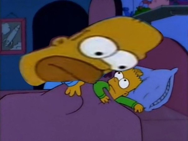 Create meme: Homer and Bart meme, Homer Simpson meme , meme Homer and Bart in bed