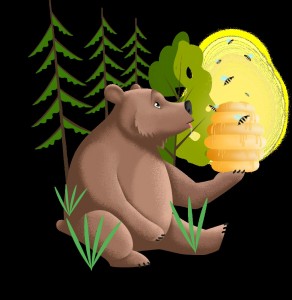 Create meme: brown bear, illustration of a bear