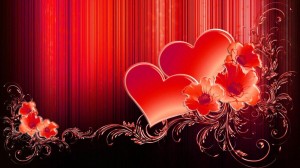 Create meme: beautiful heart, romantic background