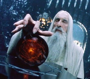 Create meme: Gandalf the Lord of the rings, Saruman and the palantir