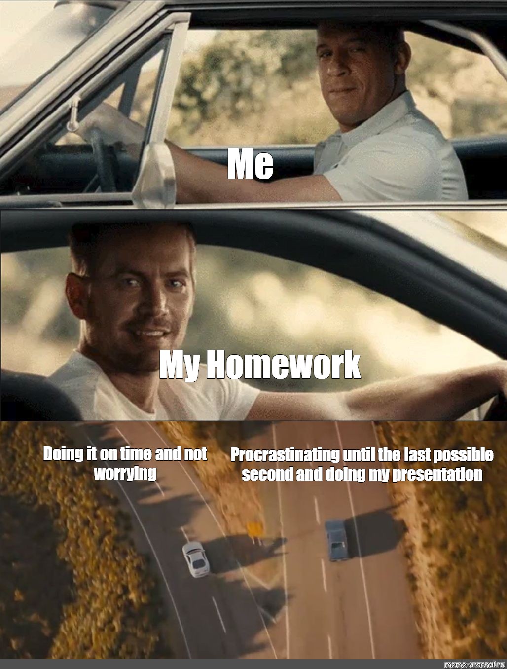 procrastinating homework meme