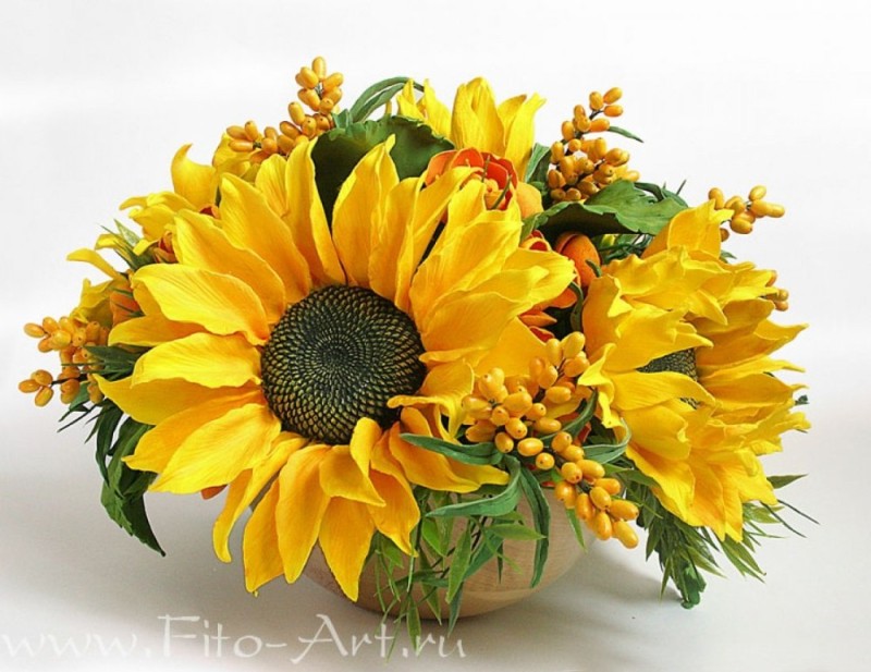 Create meme: bouquets with sunflowers, composition with sunflowers, bouquet of sunflowers "sunny"