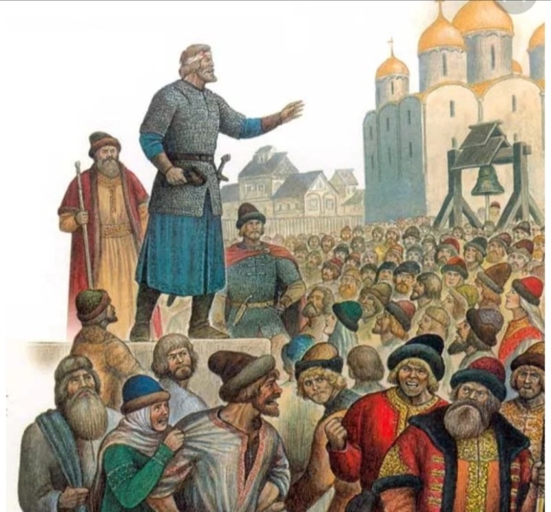 Create meme: veche meetings in ancient russia, Novgorod Veche in Veliky Novgorod, Novgorod Assembly