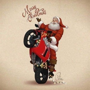 Create meme: Santa Claus biker, Santa Claus biker motorcycle fhn, Santa Claus on a motorcycle