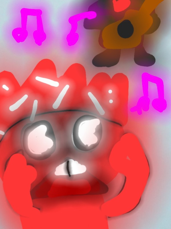 Создать мем: человек, гамбол демон, красный шарик 4