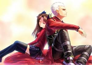 Create meme: Archer and Rin anime, fate/stay night Archer art, fate stay night tohsaka and Archer