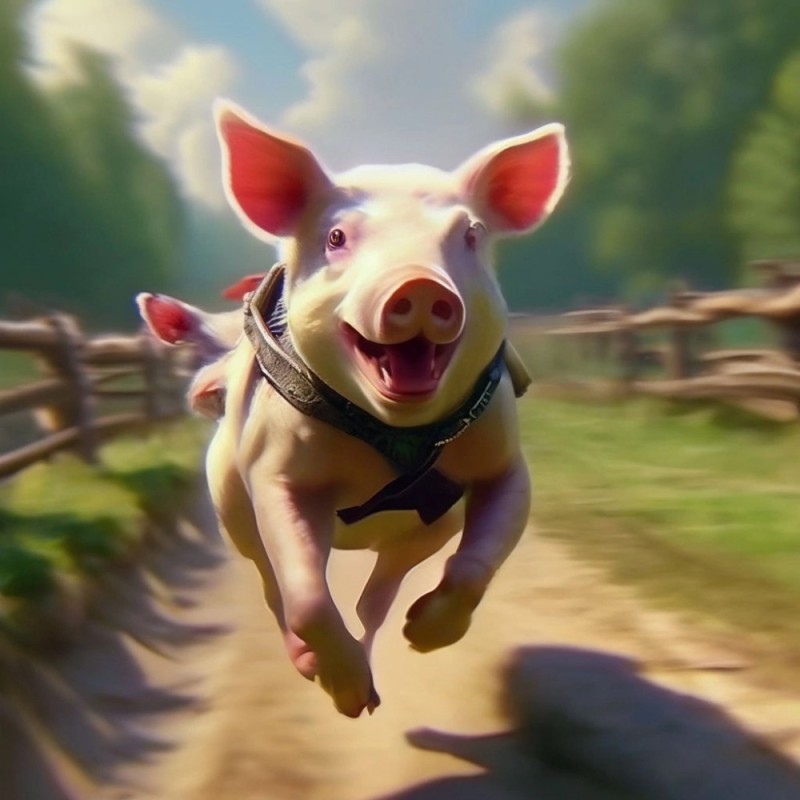 Create meme: flying pig, pig , pig laughing