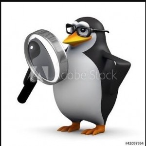 Create meme: penguin with a magnifying glass, the penguin with the phone