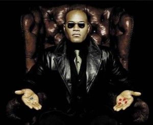 Create meme: Morpheus is a choice between the two pills, Morpheus two pills, red and blue pill matrix
