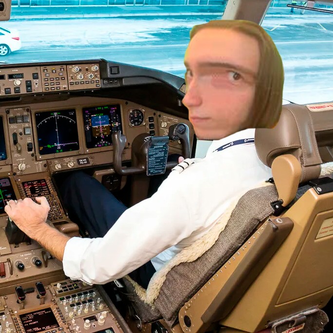 Create meme: the cockpit of the Boeing, pilot , civil aviation pilot