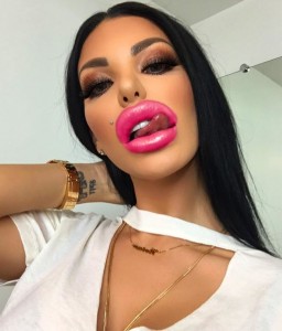 Create meme: big lips, girl