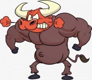 Create meme: Tribal bull nephew, bull, happy cartoon