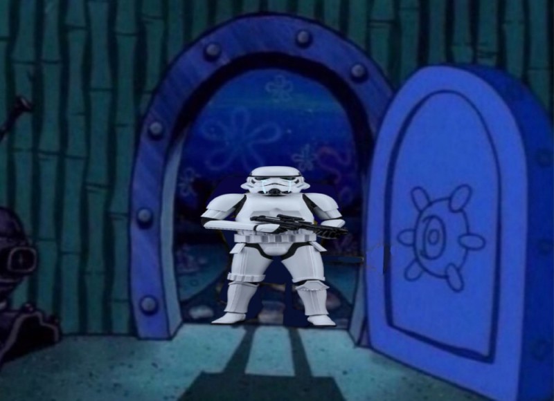 Create meme: Stormtrooper Star Wars Episode 4, sponge Bob square pants , Robot Stormtrooper Star Wars