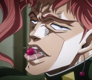 Create meme: jojo Noriaki cherry, rero jojo, jojo casein cherry