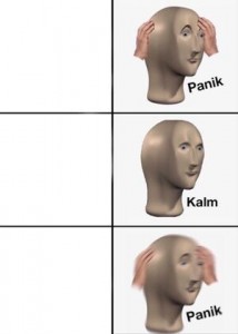 Create meme: kalm panik meme, screenshot, meme mannequin head