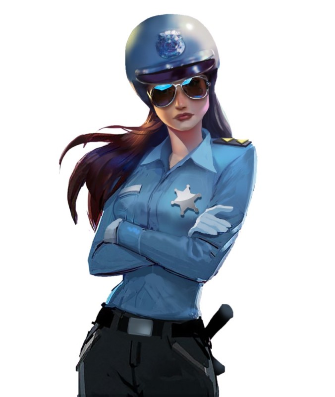 Create meme: girl cop art, diva police overwatch, anime police girls