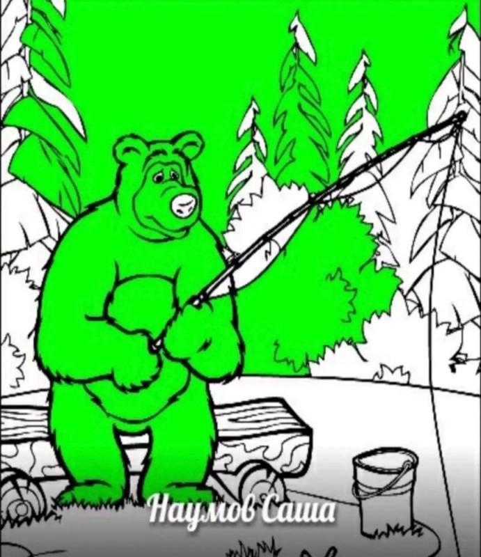 Create meme: bear coloring, masha and the bear coloring book for kids, illustration of a bear